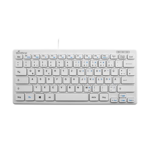 🔥 STARKER PREIS (-29%) MediaRange: Tastatur Funk QWERTZ (DE/AT), 1,8m Kabel kompakt, Weiß