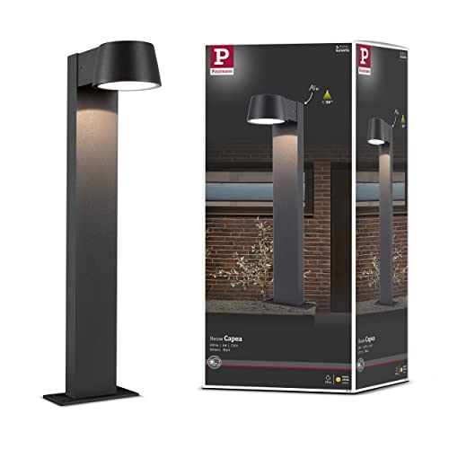 (-45%) Paulmann 94454 LED Außenleuchte Pollerleuchte Capea IP44 Warmweiß incl. 1x6 Watt Außenbeleuchtung Schwarz Außenlampe Aluminium Gartenlampe 3000 K