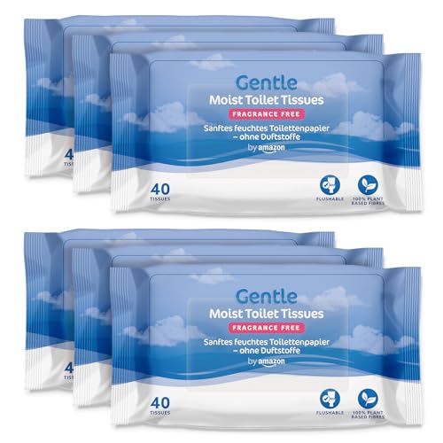 ⚡ BLITZDEAL (-63%) by Amazon Sanfte, feuchte Toilettentücher, geruchlos, fein bis spülend, Unparfümiert, 240 Stück (6 Packungen mit je 40 Stück)