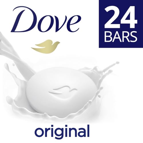 Dove Beauty Bar Soap Original 24 Count for Soft, Smooth Skin, with 1/4 Moisturizing Cream 3.75 oz