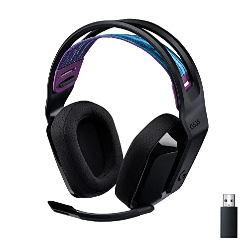 Logitech G535 Lightspeed Wireless Gaming Headset - Lightweight on-Ear Headphones, flip to Mute mic, Stereo, USB Recharge
