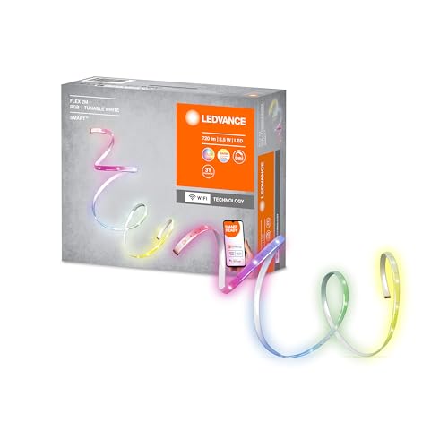 ⚡ BLITZDEAL (-59%) LEDVANCE LED Smartes LED Lichtband mit WiFi Technologie für Innen, 2 Meter Länge, Lichtfarbe änderbar (2700-6500K), RGB Farben änderbar, Schutzart IP20, SMART+ FLEX MULTICOLOR
