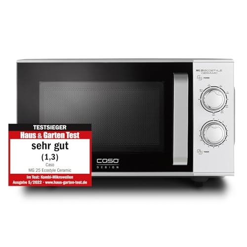 (-41%) CASO MG 25 Ecostyle Ceramic - Testsieger Haus & Garten Test, Mikrowelle mit Grill, größere Nutzfläche dank CASOTEK Boden, 25 Liter, Garen auf zwei Ebenen