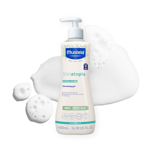 Mustela Stelatopia Gel Lavante 500 ml - Sabonete Líquido Sem Fragrância para Peles Secas e Extremamente Ressecadas - Lav...