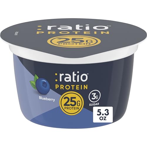Ratio Yogurt Protein Cultured Dairy Snack, Blueberry, 25g Protein, 5.3 OZ