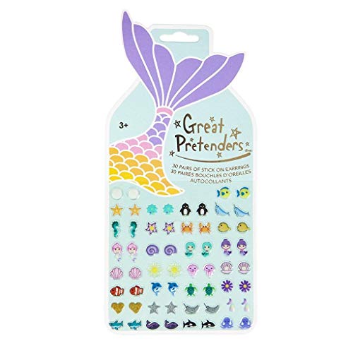 Great Pretenders 87504 Mermaid Sticker Earrings (30 Pairs) Beads, Multi-Coloured (Multi-Coloured)