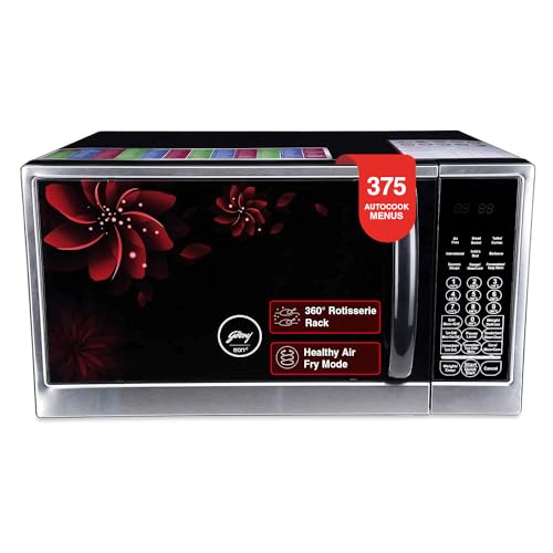 Godrej 30 L Steam Clean Convection Microwave Oven With Rotisserie, Dual Grill Technology and 375 Instacook Menus (GME 530 CR1 SZ, Red Dahlia, Stainles