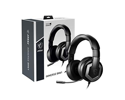 MSI Immerse GH61 Gaming Hi-Res Vitrual 7.1 Surround Sound with Built-in ESS DAC& AMP Gaming Wired On Ear Headphone - Black