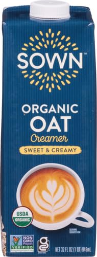 SOWN Organic Oat Creamer Sweet & Creamy - Barista Oat Milk Non Dairy Coffee Creamer - Plant Based, Dairy-Free, Vegan, Gluten-Free, Non-GMO, Shelf Stable - 32oz
