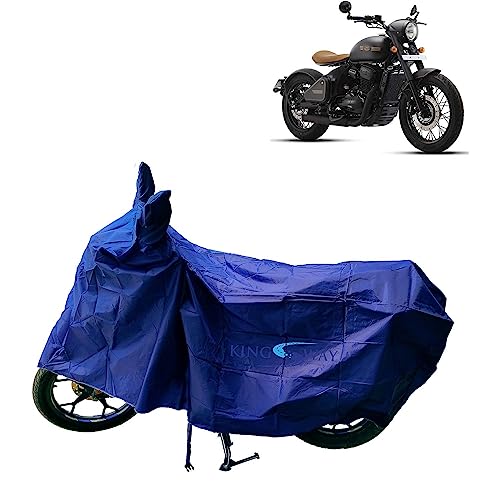 KINGSWAY® 100% Waterproof (Tested) Bike Body Cover Compatible with Jawa Jawa Perak, for All Two Wheeler Bike Scooter Scooty with Carry Bag - Rubber Co