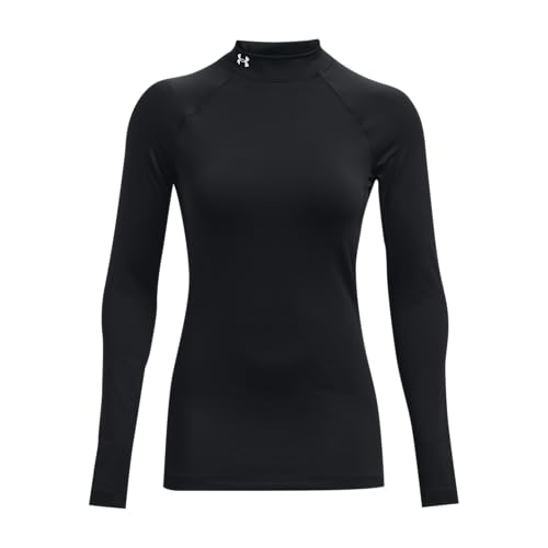 Under Armour Womens Authentics Mock Neck T-Shirt, Black (001)/White, Small