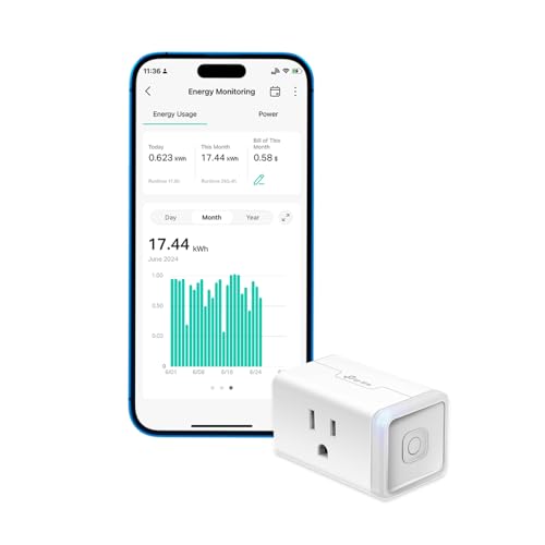 Kasa Smart Plug Mini with Energy Monitoring, Smart Home Wi-Fi Outlet Works with Alexa, Google Home &amp; IFTTT, Wi-Fi Si
