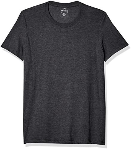 Camiseta Slim Hering Masculina Básica Manga Longa Gola V, Cinza Escuro, Tamanho XP