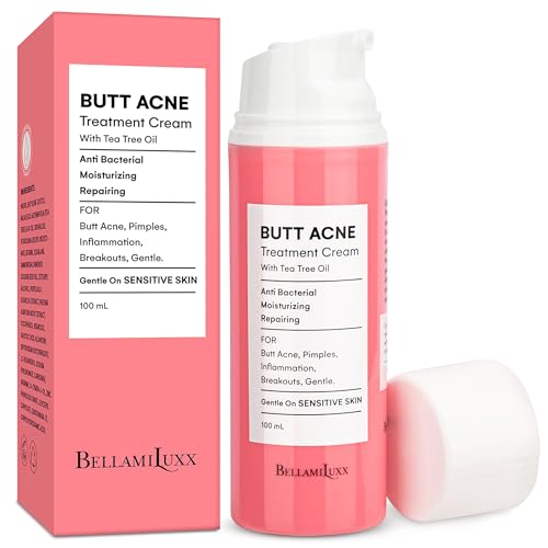 BellamiLuxx Butt Acne Clearing Treatment Cream: Body Acne Treatment for Folliculitis and Pimples on Buttocks, Thighs, and Body with 2% Salicylic Acid & Tea Tree Oil - Butt Cream for Smooth Skin