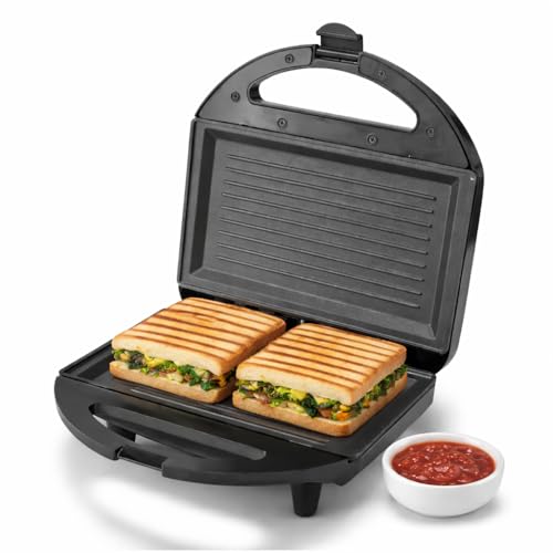 Lifelong LLSM120G Sandwich Griller, Classic Pro 750 W Sandwich Maker with 4 Slice Non-Stick Fixed Plates for Sandwiches at Home with 1 Year Warranty (