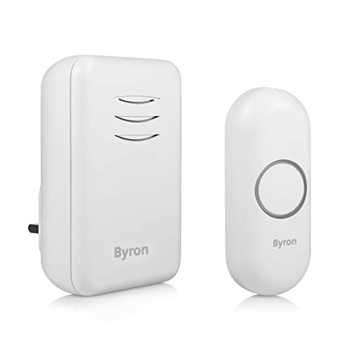 Byron Wireless Doorbell Set, Plug-In Chime, 150m Range, 16 Melodies, DBY-22312UK