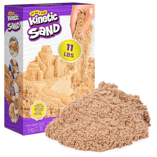 Kinetic Sand, 11lb (5kg) Natural Brown Play Sand, Mega Box for Arts and Crafts, Sandbox (Packaging May Vary), Moldable Sensory Toys for Ages 3 and up