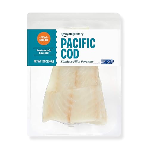 Amazon Grocery, Wild Caught Pacific Cod Skinless Fillet Portions, 12 Oz (Previously Fresh Brand, Packaging May Vary)
