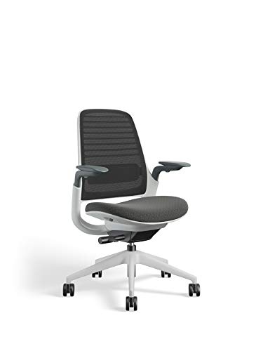 Steelcase Series 1 Office Chair - Ergonomic Work Chair with Wheels for Carpet - Helps Support Productivity - Weight-Activated Controls, Back Supports & Arm Support - Easy Assembly - Graphite, Light