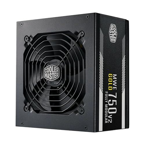 Cooler Master MWE Gold 750 V2 Full Modular PSU, 750W, 80+ Gold, Designed Ready Nvidia RTX 5070 Ti | AMD RX 9070 XT, 2 EPS Connectors, 120mm HDB Fan, Semi-fanless, 5-Year