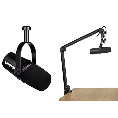 Shure MV7 USB and XLR podcast microphone with stand