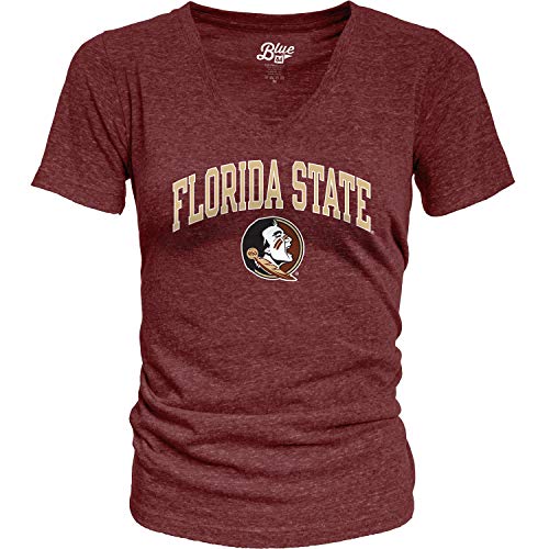 Blue 84 Women's Florida State Seminoles Heathered Team Color Confetti T Shirt, Florida State Seminoles Maroon, Medium