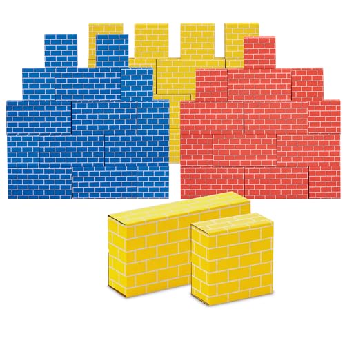 Bankers Box at Play Heavy Duty Jumbo Cardboard Building Blocks, 40 Pack, Large and Medium Toy Blocks for Kids and12 in 