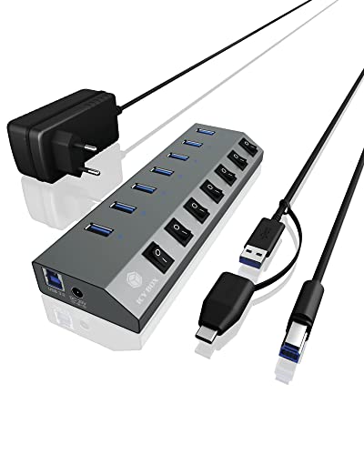 🔥 STARKER PREIS 7,50€ Coupon! ICY BOX USB 3.2 Gen 1 Hub 7 Port mit Einzelschaltern IB-HUB1701-C3