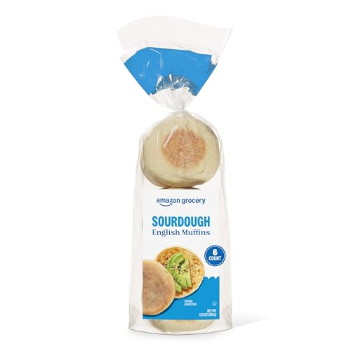 Amazon Grocery, Sourdough English Muffins, 13.5 Oz, 6 Ct (Previously Happy Belly Packaging May Vary)