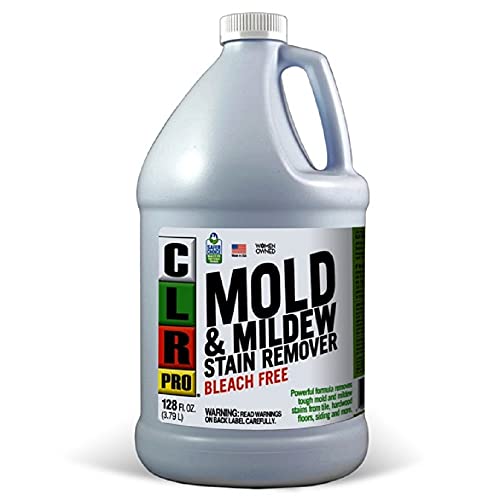 CLR PRO Heavy Duty Bleach-Free Mold and Mildew Stain Remover, 1 Gallon Bottle, Unscented Multi-Surface Stain Remover, Works on Tile, Wood, Concrete, Glass and More