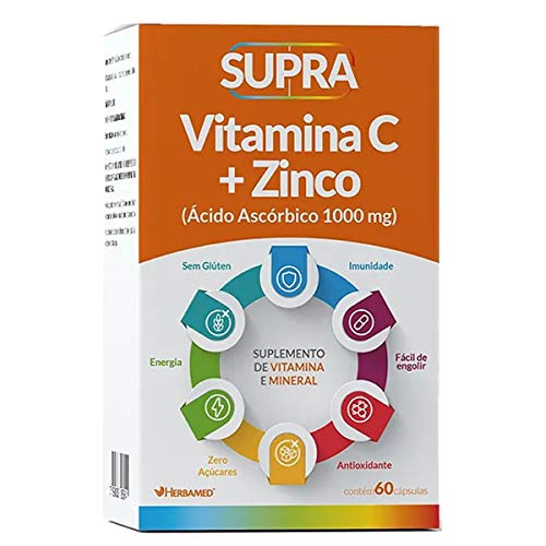 Suplemento de Vitamina C e Zinco em Cápsulas Herbamed, 60 Cápsulas | Linha Supra