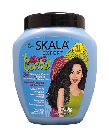 SKALA Hair Type 3ABC Mais Cachos - More Curls Eliminate Anti Frizz, For Curly Hair 2 in 1 Conditioning Treatment Cream and Cream To Comb - 35.2Oz