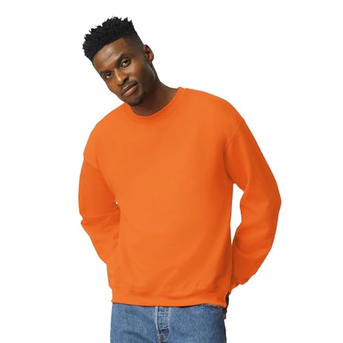 Gildan Adult Fleece Crewneck Sweatshirt, Style G18000, Multipack, Safety Orange (1-Pack), Medium