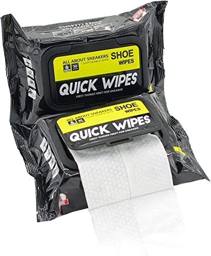 Shoe wipes 2 Pack 60 Pcs Sneaker Wipes Cleaner Quick Wipes Travel Portable Removes Dirt, Stains