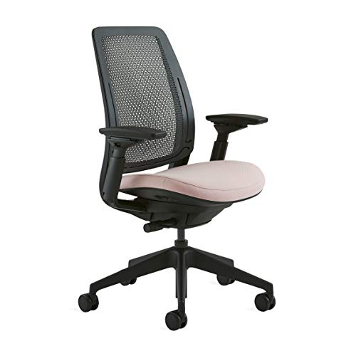 Steelcase Series 2 Office Chair - Ergonomic Work Chair with Wheels for Carpet - with Back Support, Weight-Activated Adjustment & Arm Support - Adjustable Rolling Chairs for Desk - Pink Lemonade