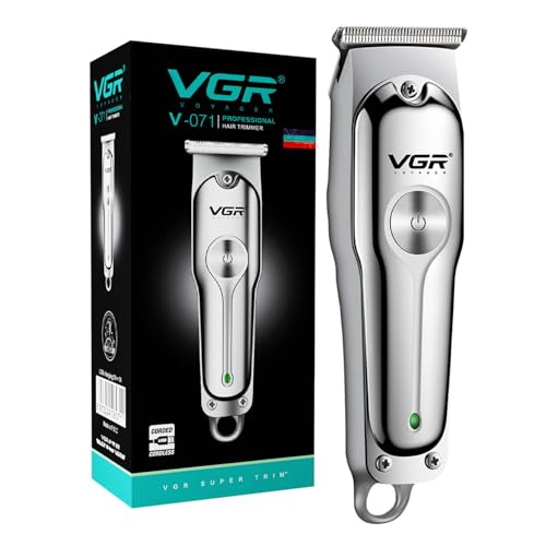 VGR V-071 Professional Beard Trimmer for Men, 2X Fast Charging, USB Type C, 120 Min Runtime, Hair Trimmer, Cordless, 3 Length Settings, 2 Year