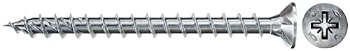 fischer PowerFast II CZF 4.0 x 12 Chipboard Screw (300 Pieces) Fully Threaded, Countersunk Screw with Phillips Head, Screw for Woodworking, Reduces Screwing Resistance & Screwing Time