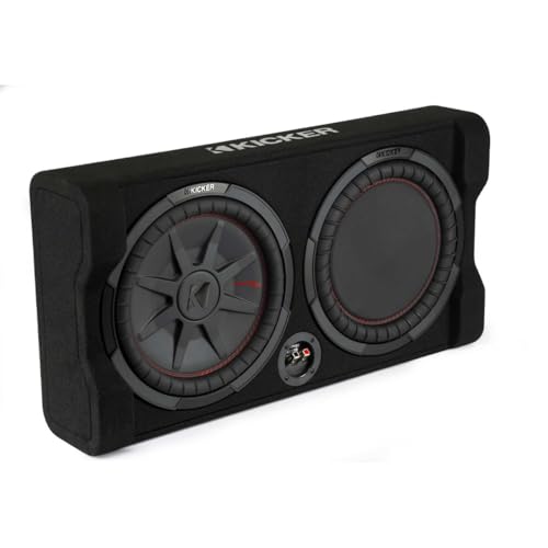 KICKER 48TRTP122 12" Thin Down-Firing Subwoofer w/Passive Radiator Enclosure, 2-Ohm