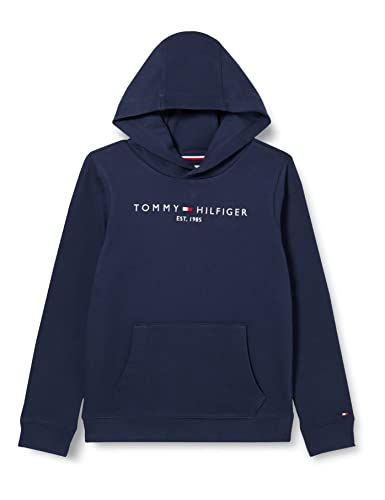 (-57%) Tommy Hilfiger Kinder Unisex Hoodie Essential mit Kapuze, Blau (Twilight Navy), 8 Jahre