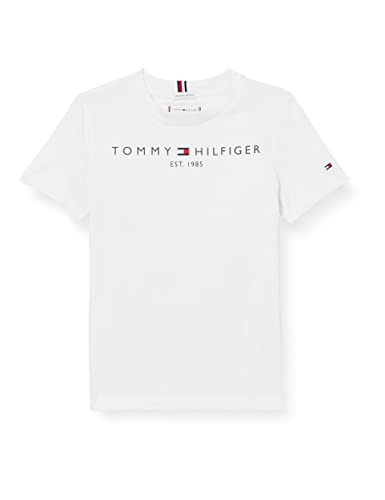 (-44%) Tommy Hilfiger Kinder Unisex T-Shirt Kurzarm Essential Tee Rundhalsausschnitt, Weiß (White), 14 Jahre