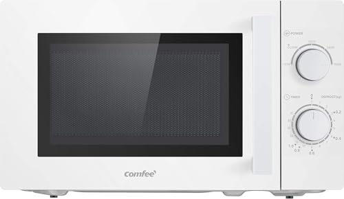 (-22%) Comfee CMSN 20 wh Mikrowelle / Solo-Mikrowelle mit 5 Leistungsstufen/ Innenbeleuchtung/ easy Defrost/360°Drehteller / Zwei Drehregler/20L/700W/ Weiß, Mechanisch