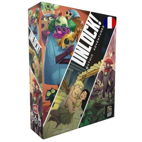 Asmodee - Unlock! Mythic Adventures - Jeu Escape Game Adultes et Enfants dès 10 Ans - Jeu d'Ambiance - Jeu de Cartes avec Application Gratuite - 1 à 6 Joueurs - en Français- Space Cowboys