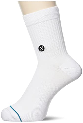 Stance Icon Quarter Socks 3-Pack, White, Large