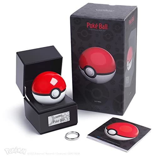 The Wand Company Original Poké Ball - Realistic, Electronic, Die-Cast Authentic Replica with Display Case Light Features – Officially Licensed by Pokémon