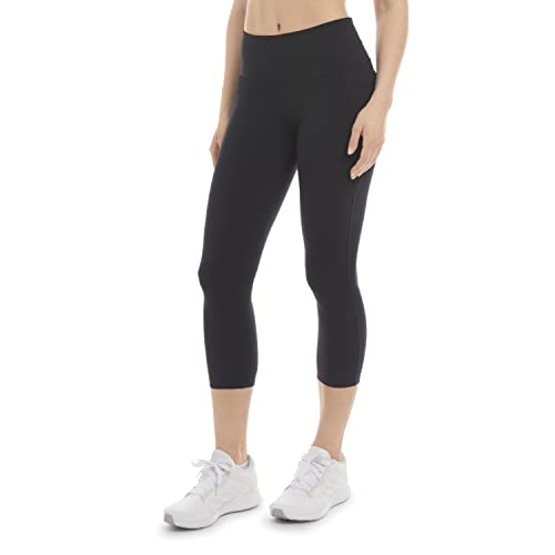 Danskin Women's Curved Contour Capri Legging, Black Salt, Medium