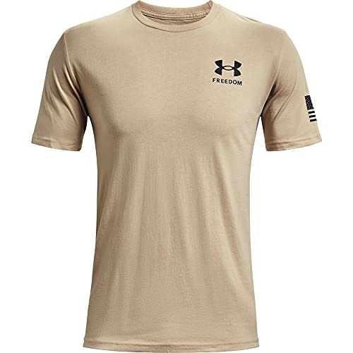 Under Armour Men's New Freedom Flag T-Shirt, Desert Sand (290)/Black, Medium