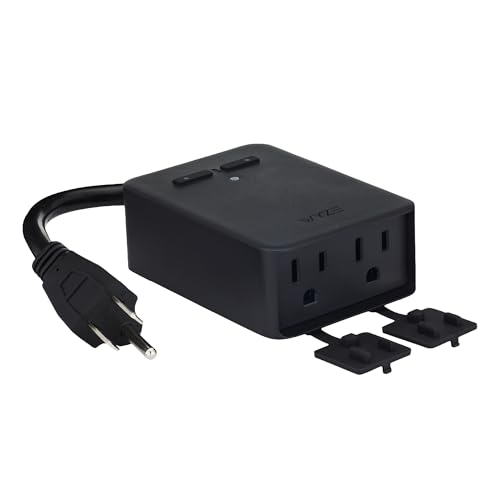 Wyze Plug Outdoor, Dual Outlets Energy Monitoring, IP64, 2.4GHz WiFi Smart Plug, Works with Alexa, Google Assistant, IFTTT, No Hub Required, Black