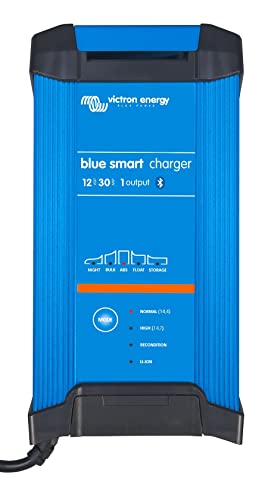 Victron Energy Blue Smart Car Battery Charger – IP22 – Float, Trickle Charger & Desulfator for Motorcycle, ATV, RV, Lithium & Deep Cycle Batteries - 12V 30A