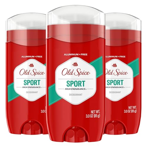 Old Spice Aluminum Free Deodorant For Men, High Endurance, 24/7 Sweat Defense & Odor Protection, 24/7 Freshness & Lasting Scent, Sport Scent, 3.0 oz (Pack of 3)