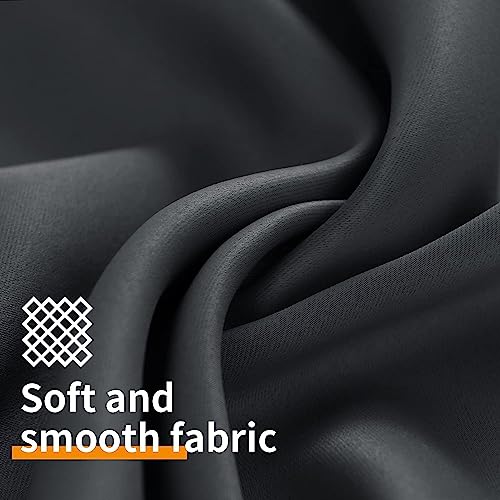 YoungsTex Blackout Curtains for Bedroom 63 Inches Long 2 Panels - Thermal Window Drapes Room Darkening with Grommet Insulated Blinds Privacy for Living Room, 42 x 63 Inch, Dark Grey